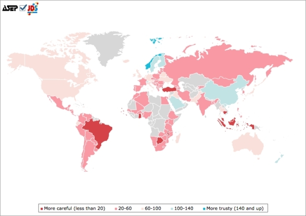 Interpersonal trust World map